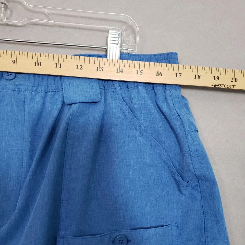 AFTCO Mens 38 Fishing Shorts Blue Stretch Performance Cargo Utility Outdoor